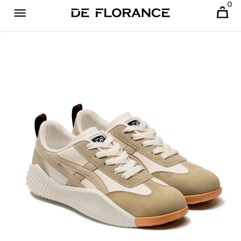 De Florence Tan and Cream Sneakers